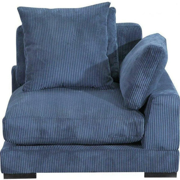 Blue Corduroy Couch Down Filled Corner Chair Modular Modular Components LOOMLAN By Moe's Home
