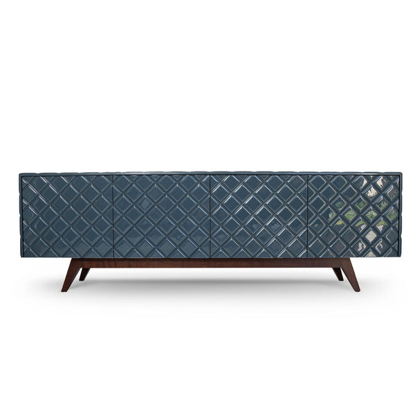Blue Diamond Wood Sideboard for Dining Room or TV Stand-Sideboards-Victor Betancourt-LOOMLAN
