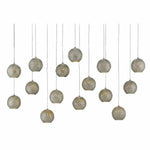 Blue Giro Rectangular 15-Light Multi-Drop Pendant