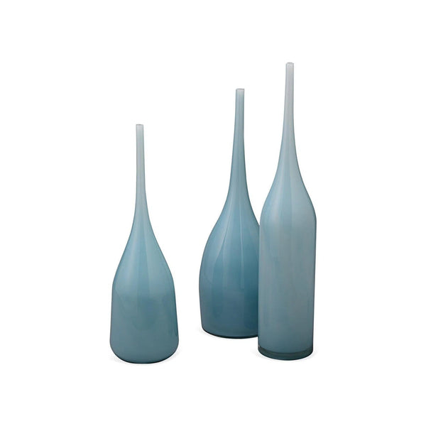 Blue Glass Pixie Decorative Vases (set of 3) Vases & Jars LOOMLAN By Jamie Young