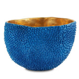 Blue Gold Jackfruit Large Cobalt Blue Vase Vases & Jars LOOMLAN By Currey & Co
