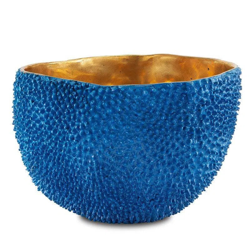 Blue Gold Jackfruit Large Cobalt Blue Vase Vases & Jars LOOMLAN By Currey & Co