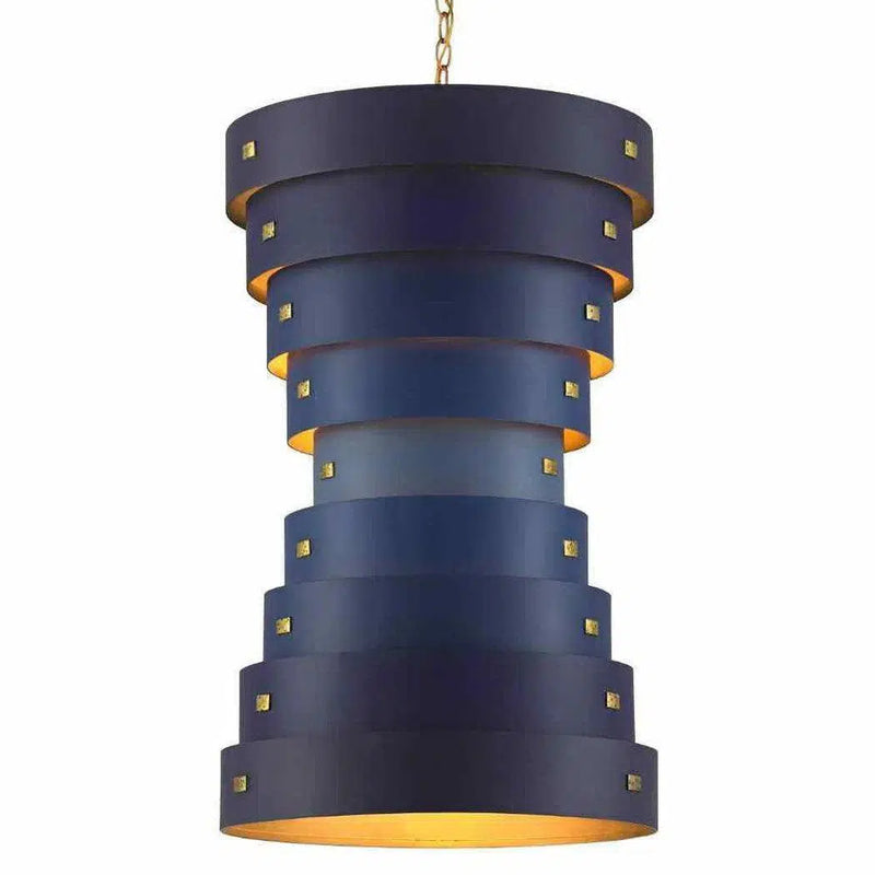 Blue Gold Leaf Graduation Small Chandelier By Koshitaka