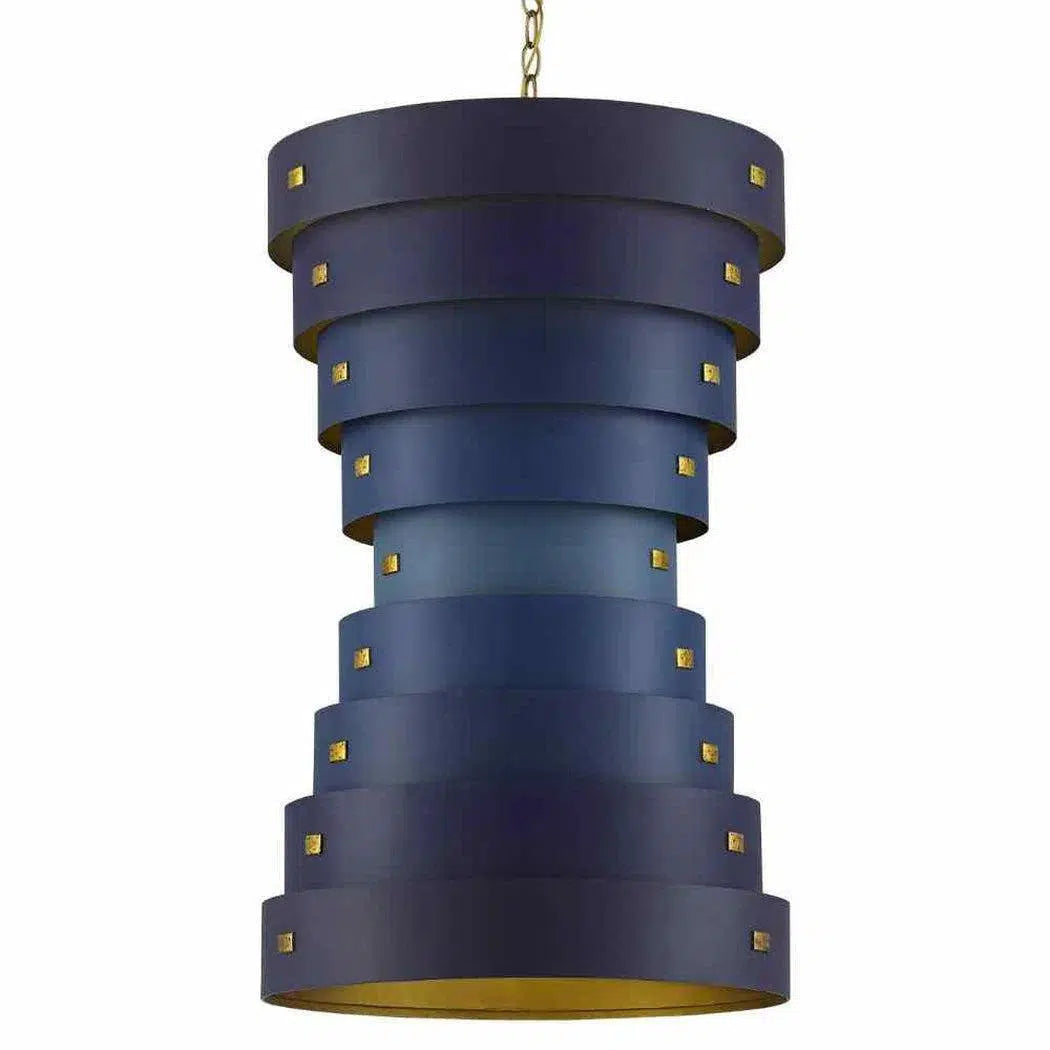 Blue Gold Leaf Graduation Small Chandelier By Koshitaka