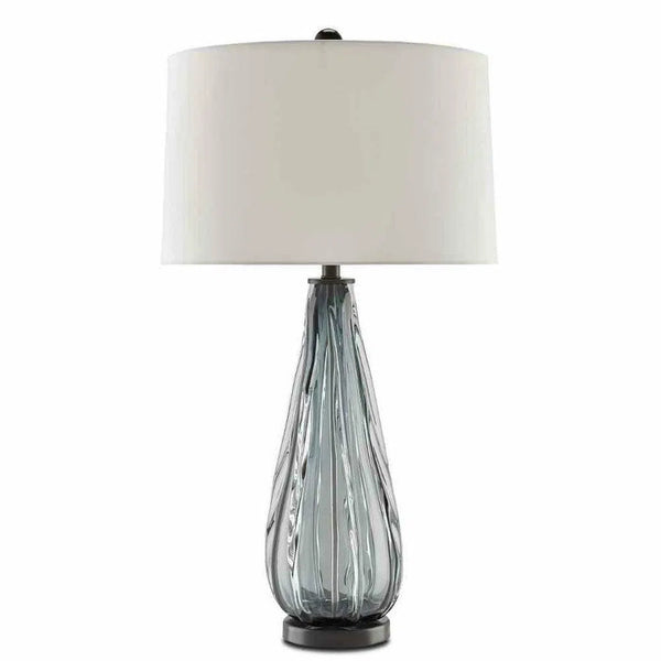 Blue-Gray Clear Black Nightcap Table Lamp Table Lamps LOOMLAN By Currey & Co
