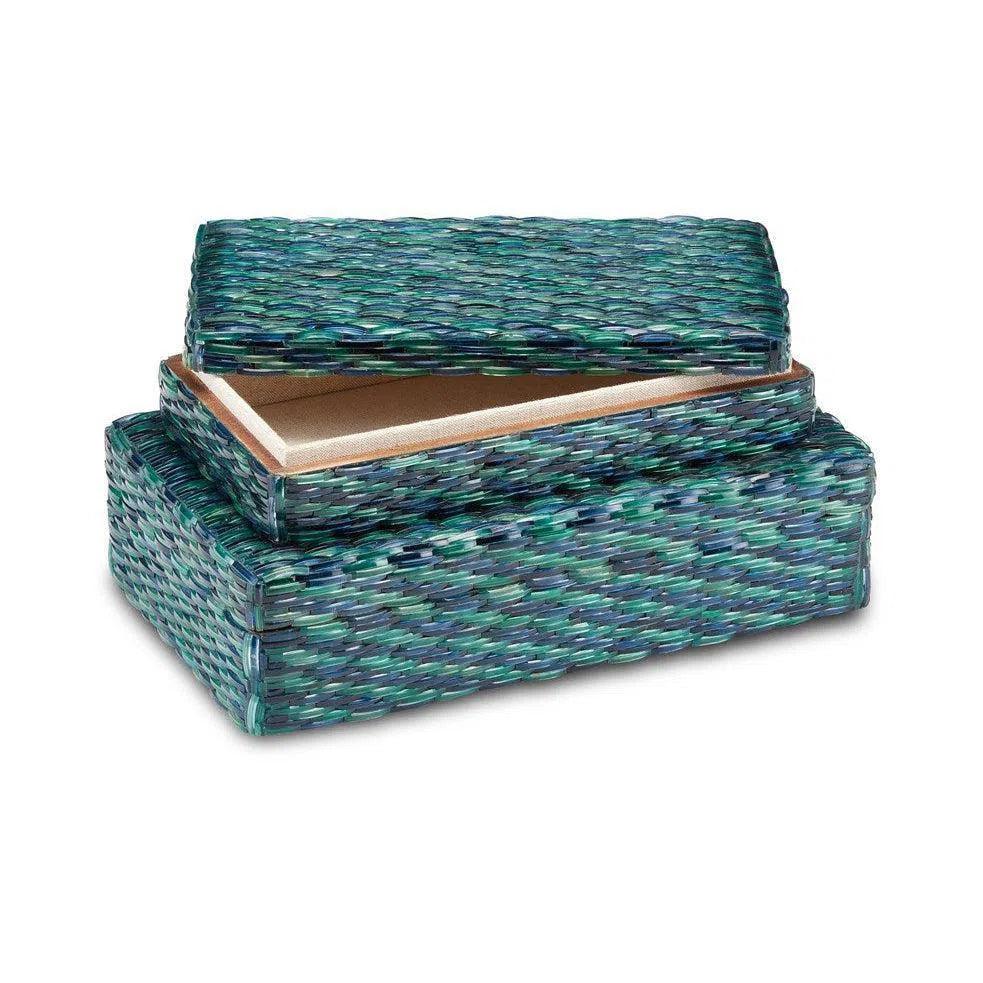 Blue Green Glimmer Blue & Green Box Set of 2