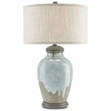 Blue-Green Gray Hiroshi Gray Chatswood Table Lamp Table Lamps LOOMLAN By Currey & Co