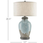 Blue-Green Gray Hiroshi Gray Chatswood Table Lamp