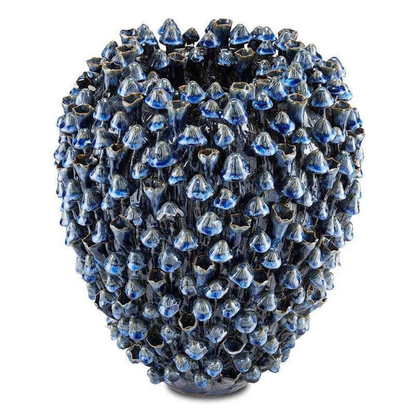 Blue Manitapi Large Vase Vases & Jars LOOMLAN By Currey & Co