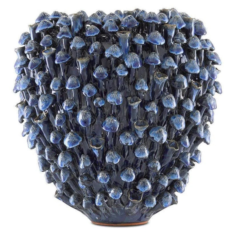 Blue Manitapi Small Vase Vases & Jars LOOMLAN By Currey & Co