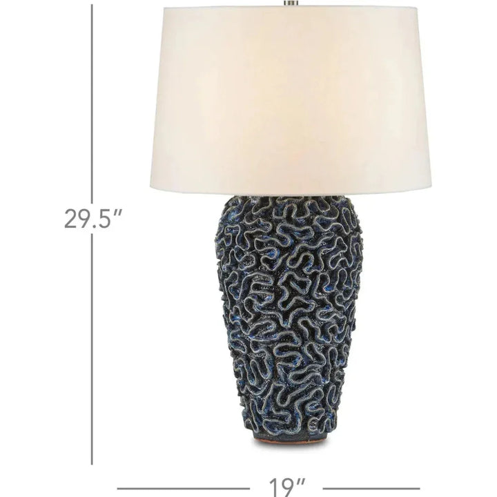 Blue Milos Blue Table Lamp - LOOMLAN - Currey & Co - Table Lamps