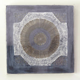 Blue Paper Linen Acrylic Batik Square Framed Wall Art Artwork LOOMLAN By Jamie Young