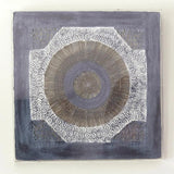 Blue Paper Linen Acrylic Batik Square d Wall Art