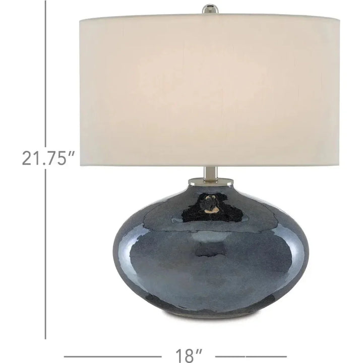 Blue Plated Lucent Blue Table Lamp - LOOMLAN - Currey & Co - Table Lamps