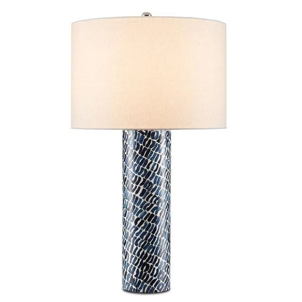 Blue White Indigo Table Lamp Table Lamps LOOMLAN By Currey & Co