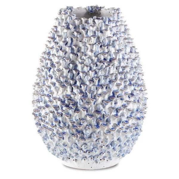 Blue White Milione Medium Blue Vase Vases & Jars LOOMLAN By Currey & Co