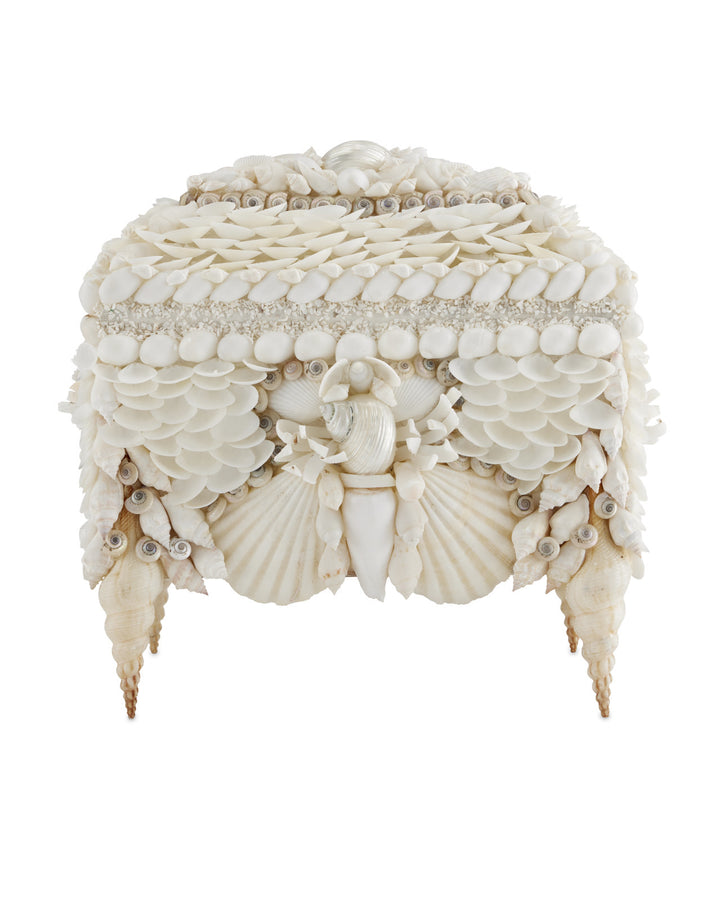 White Shell Jewelry Box with Lid | LOOMLAN
