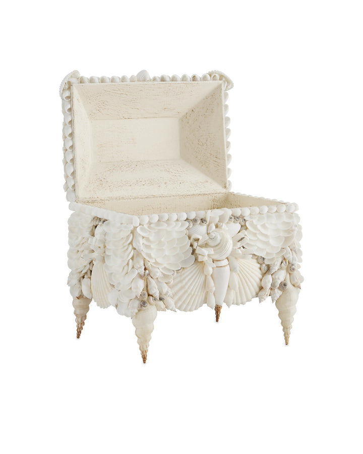 White Shell Jewelry Box with Lid | LOOMLAN