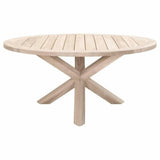 Boca Outdoor 63" Round Dining Table Gray Teak Outdoor Dining Tables LOOMLAN By Essentials For Living