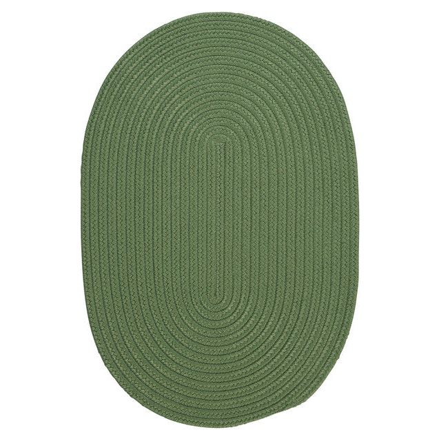 Boca Raton Classic Oval Outdoor Rugs-Outdoor Rugs-Colonial Mills-Moss Green-5' x 7'-LOOMLAN