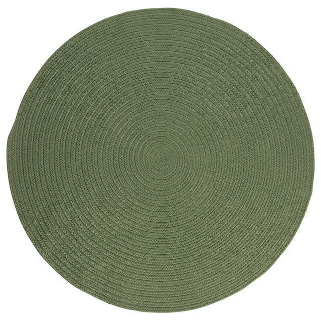 Boca Raton Durable Round Outdoor Rugs-Outdoor Rugs-Colonial Mills-Moss Green-6' x 6'-LOOMLAN