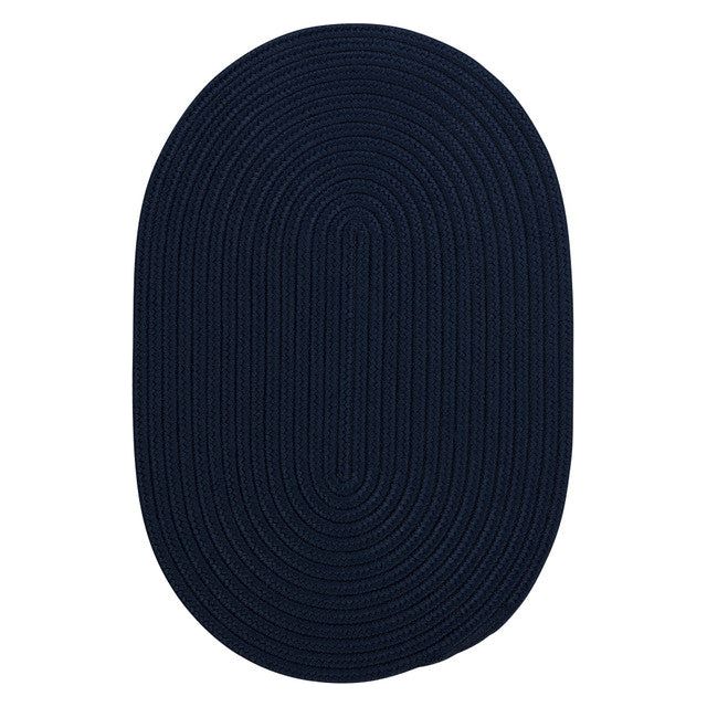 Boca Raton Flat Oval Outdoor Rugs-Outdoor Rugs-Colonial Mills-Navy-5' x 7'-LOOMLAN