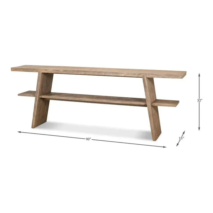 Bodega Vineyards Console Table Storage Reclaimed Wood - LOOMLAN - Sarreid - Console Tables