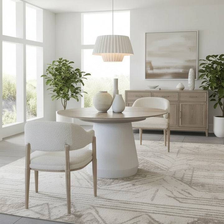 Bodhi 54-72 Round Extendable Table with MIXED Chairs 5PC Set-Dining Table Sets-Palmetto Home-LOOMLAN