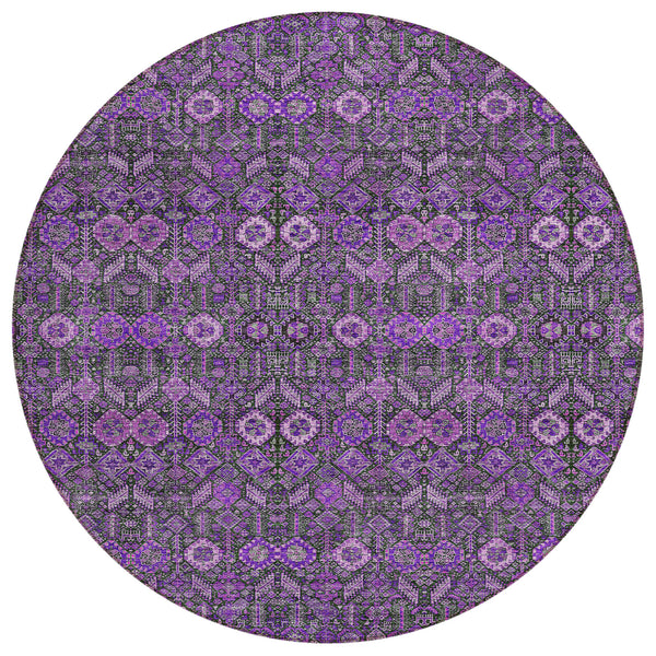 Bohemian Purple Washable Indoor-Outdoor Rug