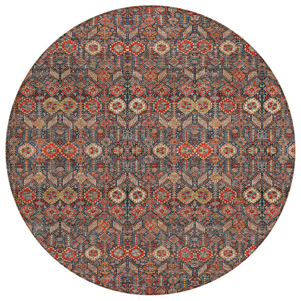 Bohemian Red Washable Indoor-Outdoor Rug
