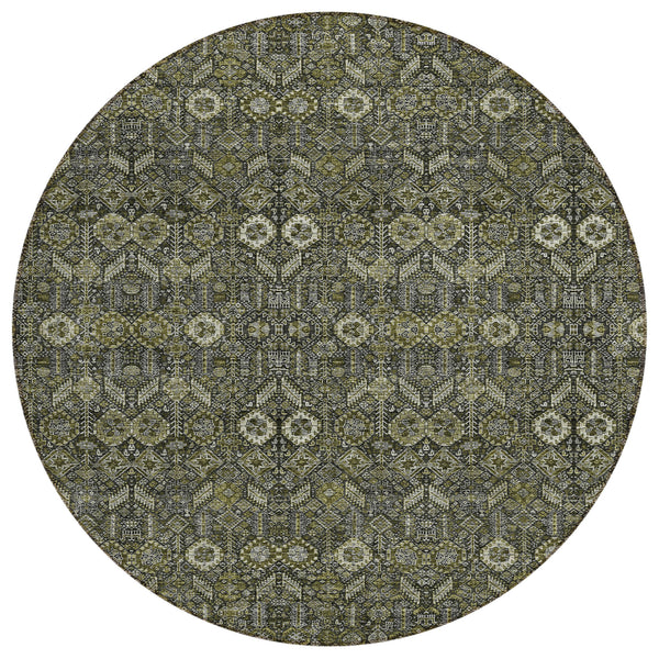 Bohemian Taupe Washable Indoor-Outdoor Rug