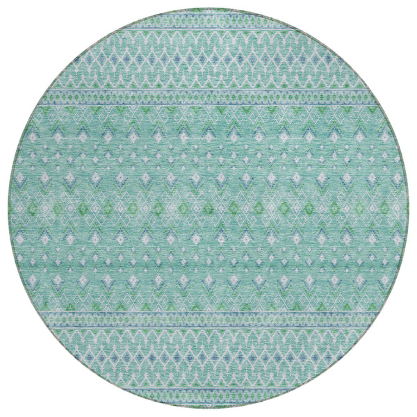 Boho Teal Washable Indoor-Outdoor Rug