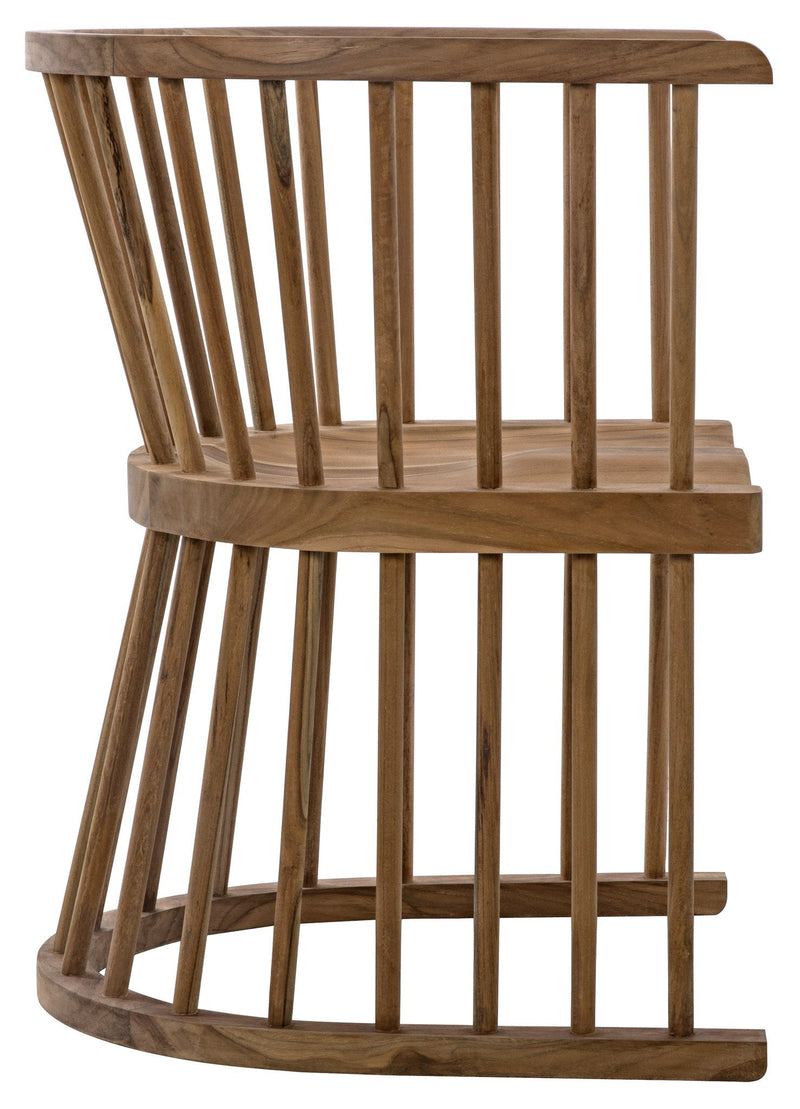 Bolah Teak Wood Natural Arm Chair-Club Chairs-Noir-LOOMLAN