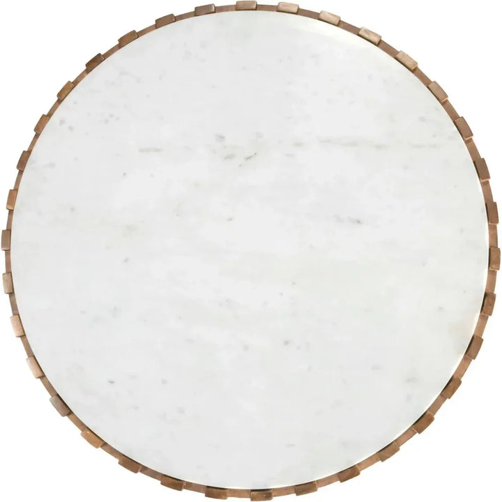 Bombay Wood & Marble Round Coffee Table - LOOMLAN - Zuo Modern - Coffee Tables