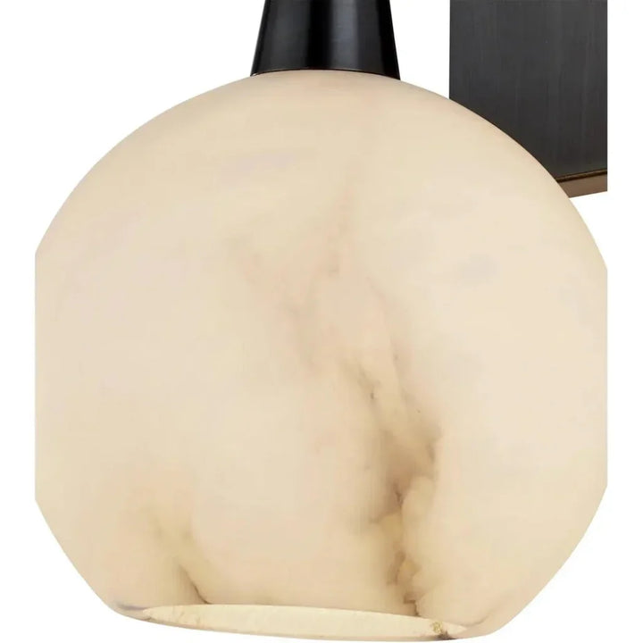 Bombelles Metal & Alabaster Black Bath Wall Sconce - LOOMLAN - Currey & Co - Wall Sconces