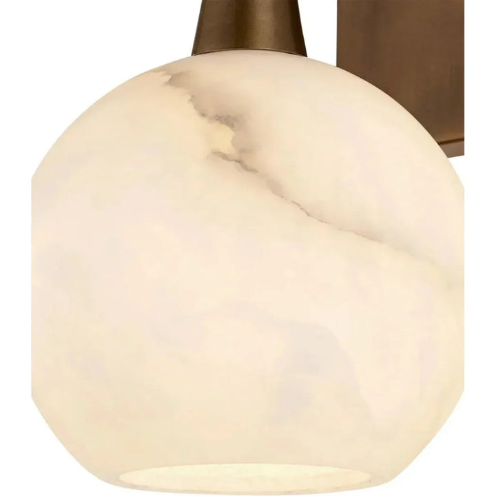 Bombelles Metal & Alabaster Gold Bath Wall Sconce - LOOMLAN - Currey & Co - Wall Sconces