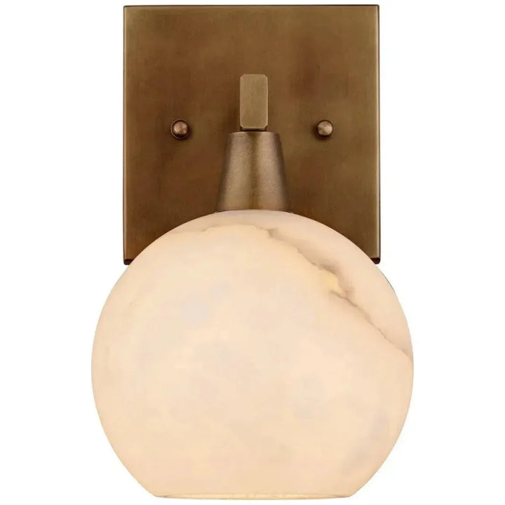 Bombelles Metal & Alabaster Gold Bath Wall Sconce - LOOMLAN - Currey & Co - Wall Sconces
