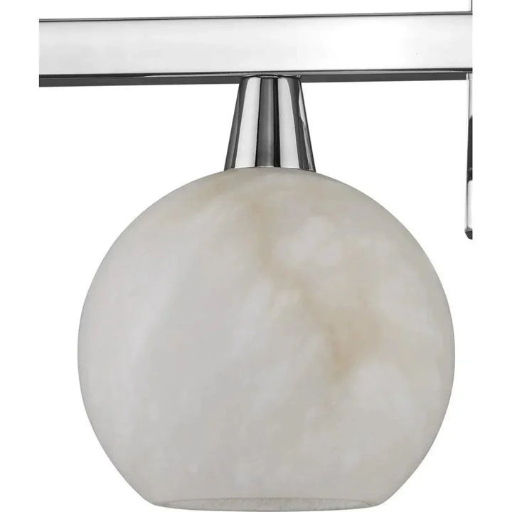 Bombelles Metal & Alabaster Silver Bath Bar - LOOMLAN - Currey & Co - Wall Sconces