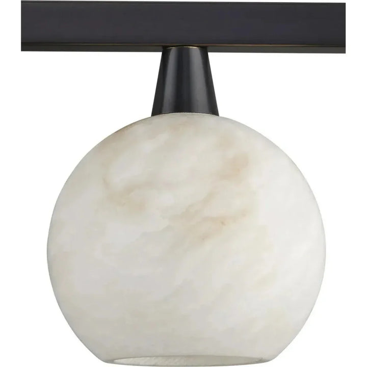 Bombelles Metal and Alabaster Black Bath Bar - LOOMLAN - Currey & Co - Wall Sconces