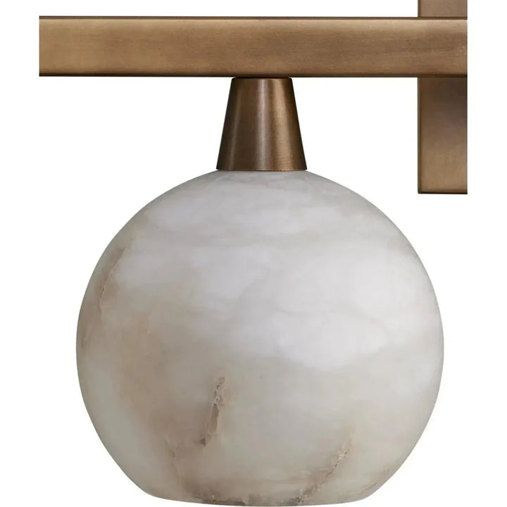 Bombelles Metal and Alabaster Gold Bath Bar - LOOMLAN - Currey & Co - Wall Sconces