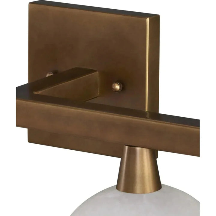 Bombelles Metal and Alabaster Gold Bath Bar - LOOMLAN - Currey & Co - Wall Sconces