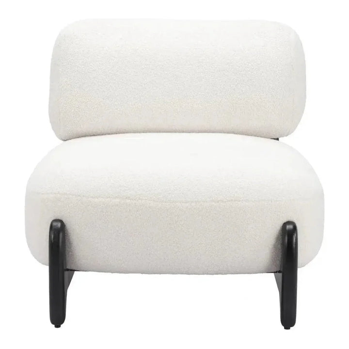 Bombo Wood White Armless Accent Chair - LOOMLAN - Zuo Modern - Club Chairs