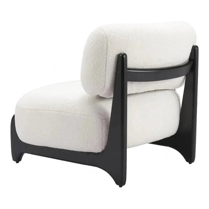 Bombo Wood White Armless Accent Chair - LOOMLAN - Zuo Modern - Club Chairs