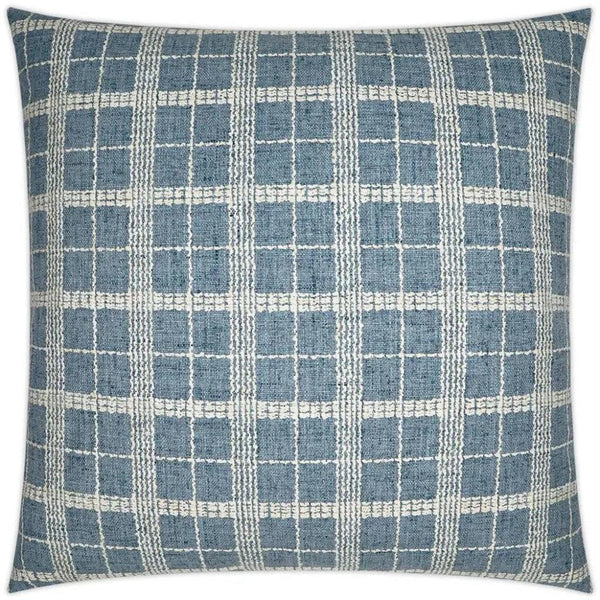 Bond Horizon Plaid Check Blue Large Throw Pillow Insert - LOOMLAN - D.V. Kap - Throw Pillows