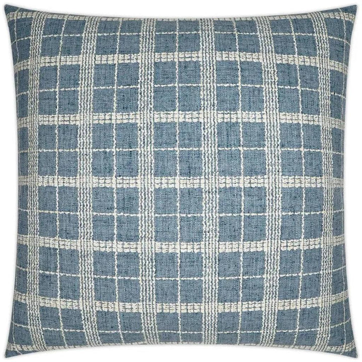 Bond Horizon Plaid Check Blue Large Throw Pillow Insert - LOOMLAN - D.V. Kap - Throw Pillows