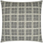 Bond Meteorite Plaid Check Grey Large Throw Pillow