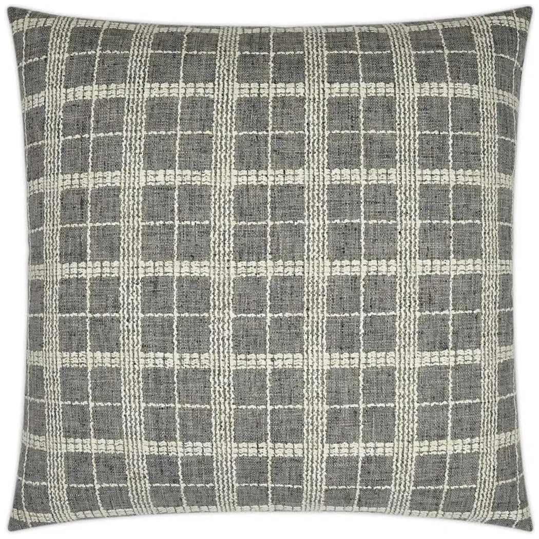 Bond Meteorite Plaid Check Grey Large Throw Pillow