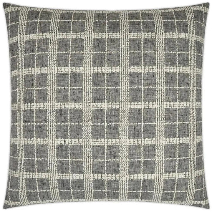 Bond Meteorite Plaid Check Grey Large Throw Pillow - LOOMLAN - D.V. Kap - Throw Pillows