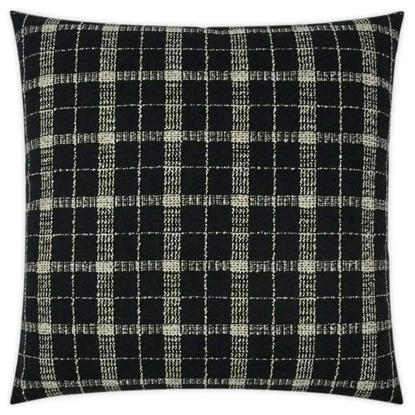 Bond Onyx Plaid Check Black Large Throw Pillow Insert - LOOMLAN - D.V. Kap - Throw Pillows