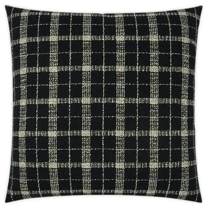 Bond Onyx Plaid Check Black Large Throw Pillow Insert - LOOMLAN - D.V. Kap - Throw Pillows